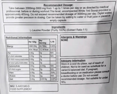 Pure LEUCINE- ANABOLIC MUSCLE BUILDING