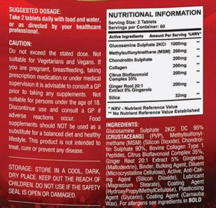 Glucoasamine and Chondroitin MSM - 2098MG - JOINT SOOTHING