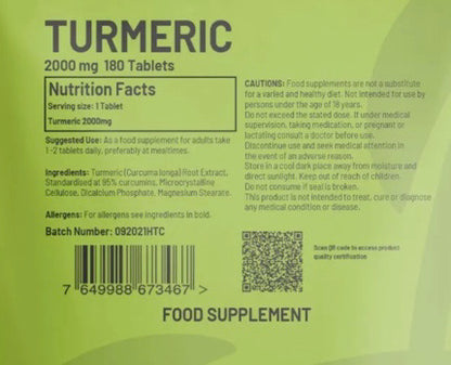Turmeric Capsules - 2000MG - Ginger & Black pepper